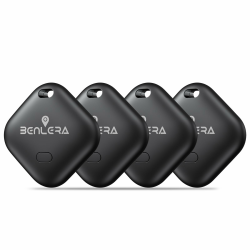 Benlera Smart Tag Schlüsselfinder Kompatibel mit Apple Wo ist? APP (nur iOS), Koffer Tracker, Air Tracker Tag für Schlüssel, Gepäck, Koffer, Brieftasche, Fahrrad, mit Austauschbarer Akku, 4er Pack Angebot bei HelloDeals