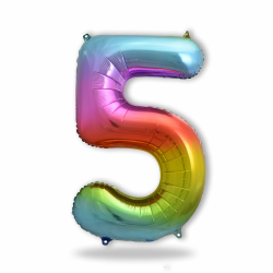 FUNXGO XXL Folien-Ballon 5, Helium-Ballon, Luftballon-Zahl, mehrfarbige Riesen-Ballonzahl, Verstärktes Material, Party-Deko zum 5. Kinder-Geburtstag, Hochzeitstag, bunt Bunt Number 5 Angebot bei HelloDeals