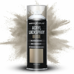 WerkXheld Sprühlack 400ml - Hochwertiges Lackspray Beige RAL 1001, Vielseitig anwendbar auf Holz, Metall & Textil, Langlebiger Acryllack Spray Angebot bei HelloDeals