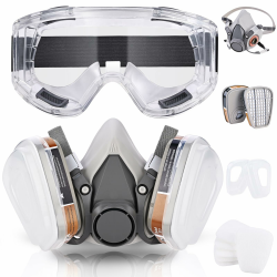 Faburo Atemschutzmaske Wiederverwendbar, Staubmaske Set, Staubschutzmaske Lackiermaske mit Filter, Feinstaubmaske Atemschutzmaske Gase Dämpfe für Lackieren Dämpfe Schutz Halbmaske Angebot bei HelloDeals