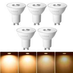 Linkind Dimmbar 5.7W GU10 LED Lampen, ersetzt 75W Lampe, 2700K Warmweiß Reflektorlampe GU10 Spot, 110° breite Abstrahlwinkel 560Lm LED Leuchtmittel PAR16 LED, 5 Stück Angebot bei HelloDeals