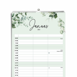 heaven+paper Familienplaner 3 Spalten Eukalyptus grün - Kalender für zwei 2025 mit Feiertagen, Schulferien, Mond - Wandkalender 2025 Paarplaner (42x21cm) Planer vom Familien-Unternehmen aus Bayern Angebot bei HelloDeals