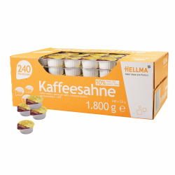 Hellma Kaffeesahne 10% Fett 240 Stk. je 7,5 g - 1,8 kg Vorrats-Box, Milchersatz - für Kaffee oder Tee Angebot bei HelloDeals
