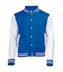 Just Hoods by AWDis Herren Jacke Varsity Jacket L Blau - Royal Blue / White Angebot bei HelloDeals
