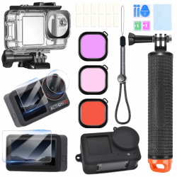 ShipeeKin Zubehör Set Kit für DJI OSMO Action 5 Pro, Wasserdicht Tauchgehäuse Unterwasser Schwimmender Handgriff Glasfolie Schutzfolie Silikonhülle mit Objektivabdeckung Anti-Fog-Einsätze Angebot bei HelloDeals