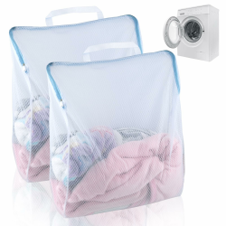 2 Stück Wäschenetz Groß für Waschmaschine, Wäschesack Reise mit Griffen, 50 x 60 cm Wäschebeutel mit Reißverschluss, Wiederverwendbare Wäschesäcke Groß für Unterwäsche, Höschen, Pullover, Schals Angebot bei HelloDeals