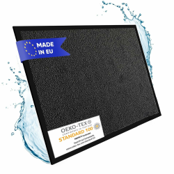 Entrando Fußmatte 40x60 cm für außen und innen, waschbar, robust, rutschfest, saugfähig - für Haustür, Flur, Balkon - Anthrazit Schwarz schmutzfangmatte fussmatte fußmatten Angebot bei HelloDeals