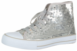 Brandsseller Damen Glitzer Sneaker Pailletten Halbhoch Damenschnürer Damenboots 38 EU Silber Angebot bei HelloDeals