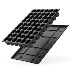 Quickpot Anzuchtplatte mit Untersetzer Stabiles Set mit 54 Pflanzlöchern und Ablaufrinnen Pflanzschale für das einfache und schnelle Pikieren und Aufziehen von Pflanzen, Blumen, Salat Gemüse und Obst Angebot bei HelloDeals