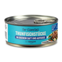 by Amazon Thunfischstücke in eigenem Saft und Aufguss, 145g (1er-Pack) Angebot bei HelloDeals