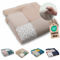 ULLENBOOM Krabbeldecke für Baby 100x100 cm, 100% OEKO-TEX Materialien, Made in EU, Dick & weich gepolstert, Sandblume - ideal als Babydecke, Laufgittereinlage & Spieldecke Baby Angebot bei HelloDeals