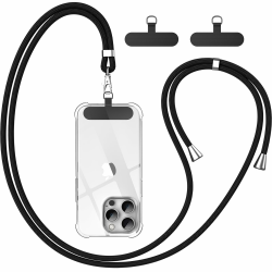 caslord Handykette Universal, Handy Lanyard, Geeignet für alle Smartphones mit 2 Stück Universelles Patch, Handyband mit jeder Hülle kombinierbar, Einstellbar und Abnehmbar - Schwarz Angebot bei HelloDeals