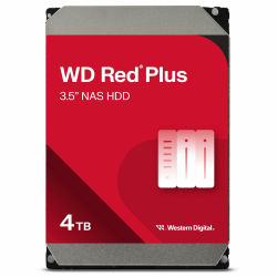 WD Red Plus interne Festplatte NAS 4 TB (3,5 Zoll, Workload-Rate 180 TB/Jahr, 5.400 U/min, 256 MB Cache, 180 MB/s Übertragungsrate, NASware-Firmware für Kompatibilität, 8 Bays) Rot Angebot bei HelloDeals