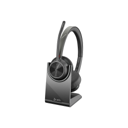Plantronics Poly – schnurloses Voyager 4320 UC-Headset mit Ladestation (Plantronics) – Kopfhörer mit Mikrofonarm – USB-C-Bluetooth-Adapter – kompatibel mit Teams (zertifiziert), Zoom und mehr, Schwarz Angebot bei HelloDeals