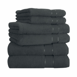 Mixibaby Handtuch 6er Set 2X Duschtuch 2X Handtuch 2X Gästetuch 100% Baumwolle Frottee, Farbe:Antrazit Angebot bei HelloDeals