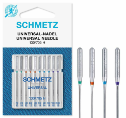 SCHMETZ Nähmaschinennadeln | 10 Universal-Nadeln | Nadeldicke 70/10-100/16 | Nähset | 130/705 H | auf jeder gängigen Haushaltsnähmaschine einsetzbar Angebot bei HelloDeals