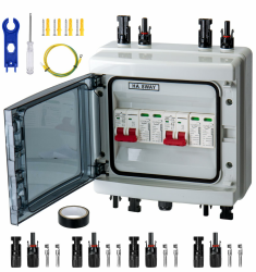 Überspannungsschutz PV DC Trennschalter Blitzschutz Leitungsschutzschalter 2 String 1000V DC 40A 20-40KA Generatoranschlusskasten IP65 Wasserdicht Solar Anschlusskasten für Photovoltaik (1000V) Angebot bei HelloDeals