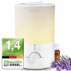 LEVOIT Top-Fill Luftbefeuchter 3L mit Nachtlicht, 360°Drehbare Düse, Spülmaschinenfest Humidifier, Leiser Raumluftbefeuchter, 25H Aroma Diffuser für Schlafzimmer Kinderzimmer Pflanzen Baby Angebot bei HelloDeals