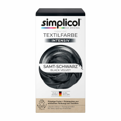 simplicol Textilfarbe intensiv Samt-Schwarz | Einfaches Färben in der Waschmaschine | Flüssige Farbe & Fixierpulver | 1er Pack Angebot bei HelloDeals