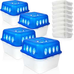 4x Luftentfeuchter Box mit 8 Nachfüllpacks Raumentfeuchter Feuchtigkeits-Stopper mit Granulat - Beutel (4x Box + 8x Nachfüllpack 400g) Angebot bei HelloDeals