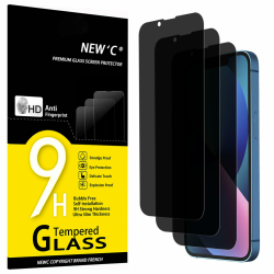 NEW'C 3 Stück, Sichtschutz Panzer Schutz Glas für iPhone 14, iPhone 13, iPhone 13 Pro (6,1 Zoll), Ausgewogener 35-Grad-schutzwinkel mit Augenschutz, Ultra-Haltbare 9H Härte, Blasenfrei Angebot bei HelloDeals