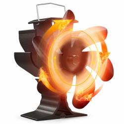 Signstek Ofenventilator, wärmebetriebener Kaminventilator mit 6 Blätter, leise Wärmezirkulation, Holzofenventilator ohne strom für Holzofen/Kaminofen Angebot bei HelloDeals