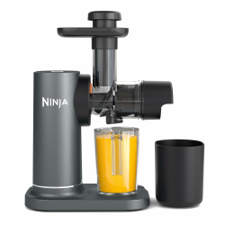 Ninja Kaltpresse-Entsafter Gemüse und Obst mit 700-ml-Becher & 1,1-L-Fruchtfleischbehälter, für frische Säfte, Drinks & Wellness-Shots, kompakt, spülmaschinenfest & abnehmbare Teile, Grau JC151EU Angebot bei HelloDeals