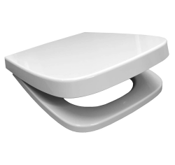 WC Sitz mit Absenkautomatik Softclose eckig | passend für Keramag Renova Nr. 1 Plan | weiß | Edelstahlscharnier | antibakterielles Duroplast | TakeOff | Toilettendeckel Klodeckel Angebot bei HelloDeals