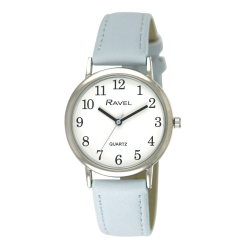 Ravel - Damen-Armbanduhr, Pastellfarben, Everyday Silver Tone – Quarz Analog – R0137 Klein - 27mm Uhrengehäuse Blau Angebot bei HelloDeals