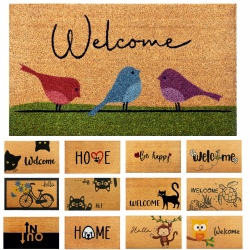 Fußmatte Kokosfaser Bunte Vögel - 70x40cm - Willkommens Fussmatte mit Antirutsch PVC & Kokos Oberfläche - für Hauseingänge, Flure, Außentüren, Wohnaccessoires - Schlichtes Originaldesign Angebot bei HelloDeals
