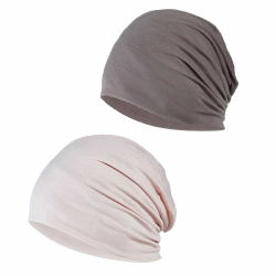 YOFASEN Slouchy Beanie Mütze - Chemo Cancer Kopfbedeckung aus Baumwolle Schlafmütze Turban Kopfbedeckung Strecken Muslimisches Kopftuch für Frauen Männer Einheitsgröße Khaki + Beige Angebot bei HelloDeals