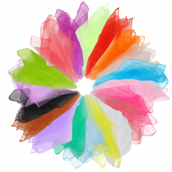 Hopton 20 Stück Jongliertücher, Chiffontücher für Tanzen, 60 x 60 cm Bunte Seidentücher, Bunte Tücher für Kindergarten Kindershow Sensorisches Jonglieren Tanzen Angebot bei HelloDeals