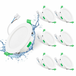 ALUSSO LIGHTING LED Einbaustrahler 230V 7W Dimmbar 68mm, IP44 Einbauleuchten Für Badezimmer Küche, 3000K/4000K/6500K Einbauspots, Rund Weiss 6er Set Angebot bei HelloDeals