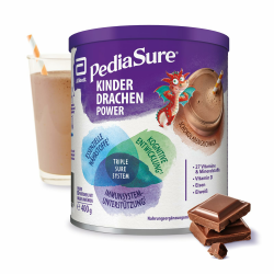 Pediasure Kinder Drachen Power Schoko 400g| leckerer Nahrungsergänzungsshake für Kinder ab 1 Jahr|mit 27 Vitaminen & Mineralien, Protein und triplesure Komplex|Verpackung kann variieren Angebot bei HelloDeals