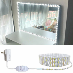 Hont 13ft/4M LED-Schminkspiegelbeleuchtungs-Kit Biegbar KEIN SCHNEIDEN NOTWENDIG Schminkspiegel Garderobe Verstellbarer flexibler Dimmer und Stromversorgung Spiegel nicht im Lieferumfang enthalten Angebot bei HelloDeals