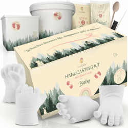 SOULBABY® Gipsabdruck Baby Hand und Fuß [4 Abdrücke] I 100% Made in Germany I Baby Geschenk Geburt Junge & Mädchen I Babyabdruck Set I Fußabdruck & Handabdruck Baby I Geschenk zur Geburt Angebot bei HelloDeals