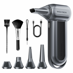 WOLFBOX MF100 Electric Air Duster-150000RPM Super Power Cordless Air Duster, wiederaufladbare Luftgebläse, 3-Gang einstellbare Mini-Gebläse, Staubgebläse für Computer, Tastatur, Outdoor, Haus und Auto Angebot bei HelloDeals