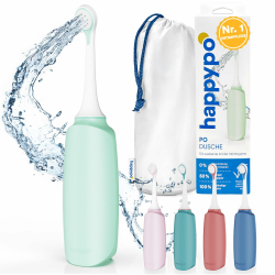 HappyPo – Po Dusche mit Aufbewahrungstasche – Optimiertes Design – Portable Bidet - sanft zur Haut – für Damen, Herren und Kinder – für Po und Intimbereich – sanft und sauber – Mint Angebot bei HelloDeals