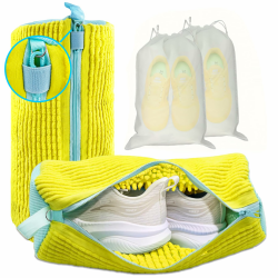 XXL Schuhwaschbeutel Waschmaschine - 2er-Pack Wiederverwendbar Schuhe Waschbeutel, 360° Tiefenreinigung für Sneaker, Tennisschuhe und Slippers, Inkl. 2 Staubdicht Schuhsack (Gelb) Angebot bei HelloDeals