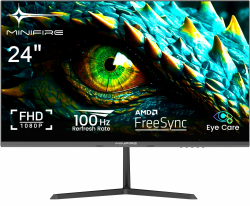 Minifire 24 Zoll Monitor, 100Hz, Full HD（1980x1080p）,5ms(OD), Adaptive-Sync, sRGB110%, Eye-Care，VESA, PC Bildschirm mit HDMI USB-C Ports - MF24X3AL Angebot bei HelloDeals