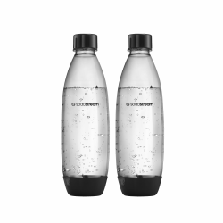 SodaStream 1L BPA-freie FUSE Kunststoffflasche schwarz | Spülmaschinengeeignet | Kompatibel mit DUO, E-DUO, Terra, uvm. | 2er-Pack Angebot bei HelloDeals