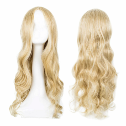 EUPSIIU Lange Gewellt Blond Perücke für Frauen Mädchen, 27’’ Lange Lockige Volle Haar Gewellt Hitzebeständig Perücke Cosplay Kostüm Charmante Perücke für Tägliche Karneval Fasching (Blond) Angebot bei HelloDeals