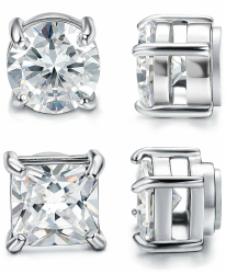 CASSIECA 2 Paare Edelstahl Magnetische Ohrstecker für Männer Frauen Nicht Piercing CZ Hypoallergen Non-piercing Clip on Ohrringe Zirkonoxid 5MM/6MM/7MM Angebot bei HelloDeals