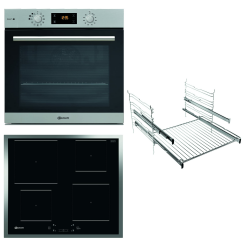 Bauknecht BAKO 566 IND Herd-Kochfeld Kombination/Induktionsfeld (60 cm) / Heißluft/Gentle Steam/Maxi Cooking/My Menue/Kochzonen mit Booster- Funktion/Backauszug auf 2 Ebenen, Edelstahl Angebot bei HelloDeals