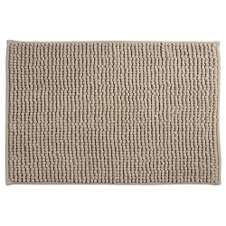 MSV Badteppich Badvorleger Duschvorleger Chenille Hochflor Badematte 40x60 cm – Taupe Angebot bei HelloDeals