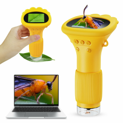Handy-Mikroskop für Kinder, Ashfly 200X tragbares Taschenmikroskop, 2,0" IPS-Bildschirm USB Microscope LED Lights -Anschluss an PC, Mini-Mikroskop draussen ab 3 Jahren-Orange(Bildungsgeschenk) Angebot bei HelloDeals