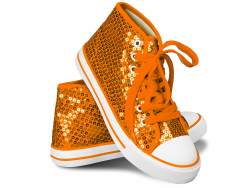 Think Jeck! Pailletten Schuhe Damen Glitzer Sneaker auch als Wendepailletten wählbar Halbhoch Damenschnürer Disco 41 EU Orange Angebot bei HelloDeals