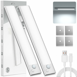 Unterbauleuchte Küche LED Schrankbeleuchtung Bewegungsmelder - Lampe Akku Beleuchtung Licht Batterie Schrank Leuchte Slim Bright Schranklicht Lichtleiste Kabellos Leiste Küchen Aufladbar USB Light Angebot bei HelloDeals