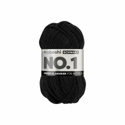 myboshi No.1 Wolle zum Häkeln und Stricken, Schnellstrickgarn, langlebige Mützenwolle, Strickwolle, Häkelwolle, mulesing-frei, 50g, Ll 55m Schwarz (Schwarz) 1 Knäuel Angebot bei HelloDeals