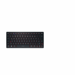 CHERRY KW 9200 MINI, Kompakte Multi-Device-Tastatur für bis zu 4 Geräte, Deutsches Layout (QWERTZ), Bluetooth, 2,4 GHz oder Kabel, Wiederaufladbar, Schwarz Angebot bei HelloDeals